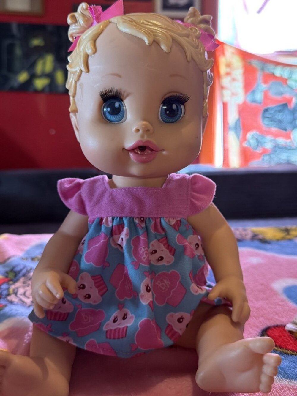 2006 Hasboro Baby Alive Sip N Slurp Doll Blonde Hair Pretend Play